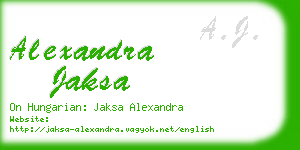 alexandra jaksa business card